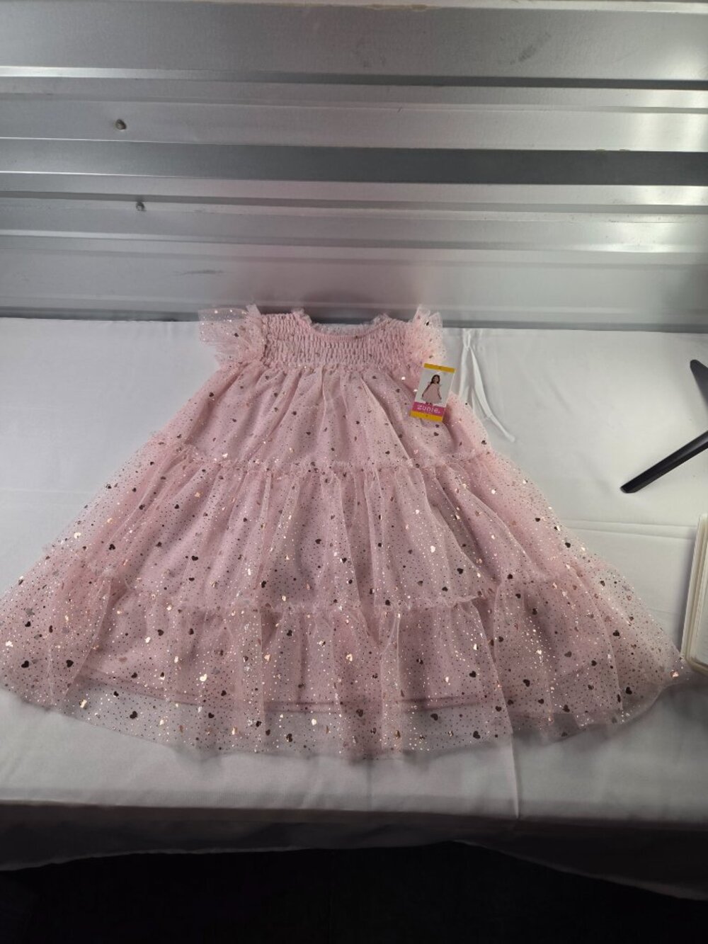 Zunie Girls Pink Glitter Heart Tulle Dress Size 6 Princess Party Dress NWT - Picture 4 of 5